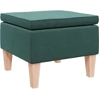 vidaXL Kruk met houten poten stof donkergroen