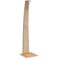 vidaXL Buitendouche 55x60x224 cm poly rattan en acaciahout beige