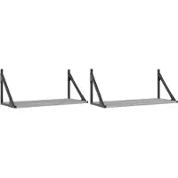 vidaXL Wandschappen 2 st 60x25x25,5 cm bewerkt hout grijs sonoma eiken