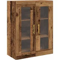 vidaXL Highboard 2 st Oudhout 69,5 x 34 x 180 cm Bewerkt hout