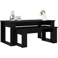 vidaXL Koffietafel Set 2 st Zwart Eiken 100 x 50 x 42 cm Bewerkt hout