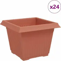 vidaXL - Vierkante - Bloempot - 24 - st - Baksteenrood - 23 - x - 23 - x - 17,5 - cm