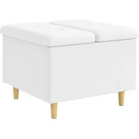 vidaXL Opslagottoman met kussen Wit 60 x 60 x 45 cm Kunstleer