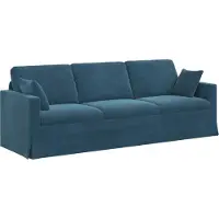 vidaXL Bank Blauw 228 x 78 x 80 cm Fluweel