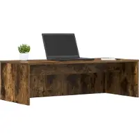 vidaXL Aan de muur bevestigd bureau Rook Eiken Bewerkt hout
