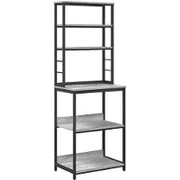 vidaXL Keukenplank 5-laags 60 x 40 x 168 cm Bewerkt hout Grijs Sonoma