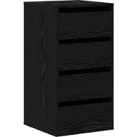 vidaXL Ladekast 3-Lade Zwart 40 x 41 x 76 cm Bewerkt hout