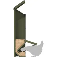 vidaXL Kippenvoerbak Olijf Groen 13 x 12 x 51 cm Koudgewalst Staal