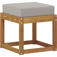 vidaXL Houten Krukbank Massief Acacia Hout Natuurlijk en Licht Grijs