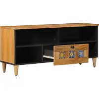 vidaXL TV Kast met lade Naturel 100 x 33 x 46 cm Massief Mango Hout