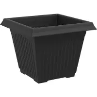 vidaXL Vierkante Bloempot 24 st Zwart 38 x 38 x 30 cm Kunststof