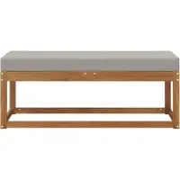 vidaXL Houten Krukbank Natuurlijk en Licht Grijs 115 x 43 x 37 cm