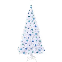 vidaXL Kunstkerstboom met 300 LED Wit 180 cm PVC en Staal