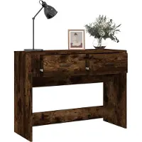 vidaXL Wandtafel 100x39x75 cm bewerkt hout gerookt eikenkleurig