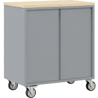 vidaXL Trolley Rolling Workbench Rood en Grijs 75 x 45 x 85 cm