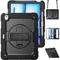 Cazy tablet Hoes geschikt voor iPad Air 13 inch (M4 2026 / M3 2025 / M2 2024) - Shockproof Case met Screenprotector - Zwart