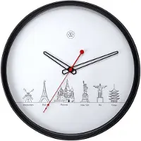 NXt - 7350 - Wandklok - 30cm - zwart - Wordtour