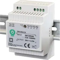MEAN WELL DIN30W12: Voeding voor DIN-rail, 12V/2.5A, kunststof behuizing, stapelbaar