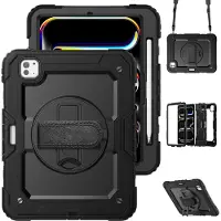 Cazy tablet Hoes geschikt voor iPad Pro 11 (2025 / 2024) M5 / M4 - Shockproof Case met Screenprotector - Zwart