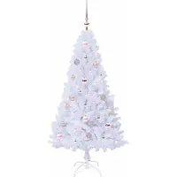 vidaXL Kunstkerstboom Wit 150 cm PVC en Staal