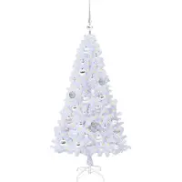 vidaXL Kunstkerstboom Wit 120 cm PVC en Staal