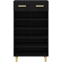 vidaXL Schoenenkast 60 x 35 x 105 cm Bewerkt hout Zwart Eiken