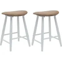 vidaXL Eetstoelen 2 st Massief Rubberhout Wit 46 x 37 x 63 cm