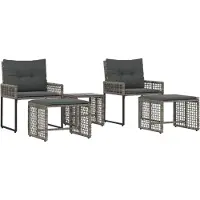 vidaXL Buitenmeubels set 5 st Grijs