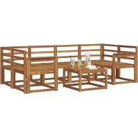 vidaXL Buiten bank set 7 st Naturel Massief Acacia Hout