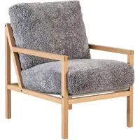 Jonas Ihreborn Seventy Five Wood Fauteuil Eiken / Shapenvacht - Fauteuils Schapenvacht Scandinavian Grey - SEFFENLFSG