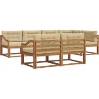 vidaXL Buiten bank set 8 st Natuurlijk en Beige
