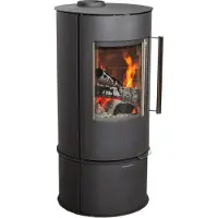 Hosseven Kachel met langdurige verbranding, rond, zwart, houtkachel, 9 kW, 7000, houtkachel, geschikt voor meerdere doeleinden, kachel, houtoven, kachel voor langdurige verbranding