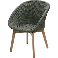 Cane-Line Peacock stoel soft rope Dark green, teak
