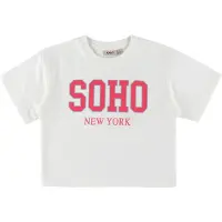 ONLY KIDS GIRL T-shirt wit Meisjes Sweat Ronde hals Tekst - maat 134/140