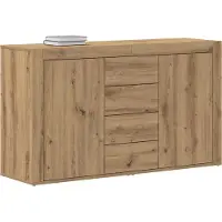 vidaXL Dressoir Artisan Eiken 120 x 36 x 69 cm Bewerkt hout