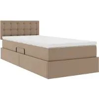 vidaXL Opslag bed met matras Cappuccino 90 x 190 cm Kunstleer