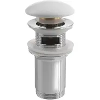 Sapho - Afsluitbare afvoerplug voor wastafel met overloop, Click Clack, wit AR902