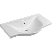 Aqualine Zara 80 Keramische meubelwastafel 79,5x46cm, wit