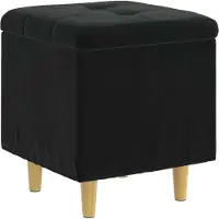 vidaXL Opslagottoman met kussen Zwart 40 x 40 x 45 cm Fluweel