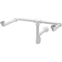 Bruckner - Wastafelgarnituur Mosquito voor dubbele wastafel, 1 1/4, afloop 40 mm, wit 151.130.0