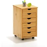 Ebuy24 Nilar kommode kantoorarchief op wielen, 6 lades natuur.