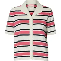 Selected Gebreid vest 'SLFAMOUR' antraciet / magenta / natuurwit