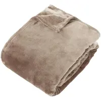 Atmosphera Plaid effen deken - 240x260cm - Beige