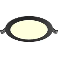 BES LED LED Downlight Slim - Inbouw Rond 12W - Dimbaar - Zeer Warm Wit 2700K - Mat Zwart Aluminium - Ø170mm