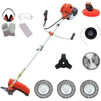 Kibani Kantenmaaier 4-in-1 – Bosmaaier Benzine - 52 cc / 1.9 pk 2-takt Motor – Incl. 3 Onkruidborstels, Maaidraad, Zaagblad 40-tands en Veiligheidsset