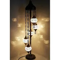 Halay Turkse vloerlamp met 5 lampen van mozaïekglas – Handgemaakte, oosterse staande lamp voor een gezellige sfeer