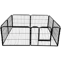 Springos Omheining voor kleine dieren - - Opvouwbaar - 8 panelen - 165x165 cm - Hoogte 60 cm