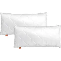 Sleepling 40 x 80 cm Hoofdkussen Basic 200 | set van 2 | navulbaar kussen | Made in EU | hoes van katoenmix | wasbaar op 60 graden | wit