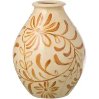 J-Line vaas Bloemen - steengoed - okergeel/wit - large