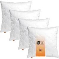 Sleepling Komfort 100 - hoofdkussen 80x80 cm 4-delige set - kussen van polyester - geschikt voor mensen met allergieën - als slaapkussen, bankkussen of sierkussen - Made in EU - 80 x 80 cm - wit